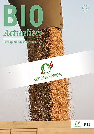 Page de couverture du Bioactualités 8|2022: Remplissage de blé panifiable