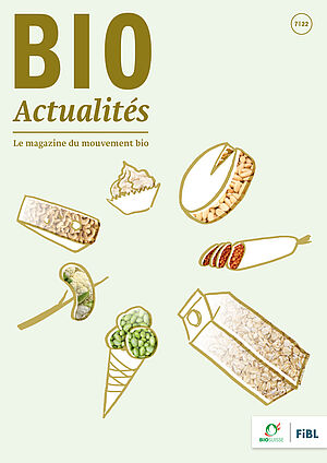 Page de couverture du Bioactualités 7|2022: Illustration des aliments.