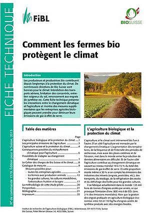 Titre de la fiche technique «Comment les fermes bio protègent le climat»