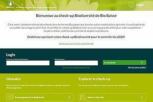 Capture d'écran de la page d'accueil du Check-up Biodiversité