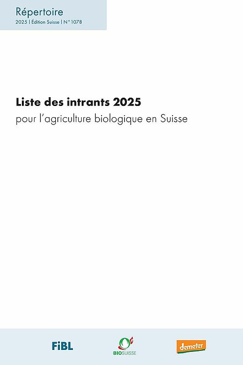 Cover: Liste des intrants.