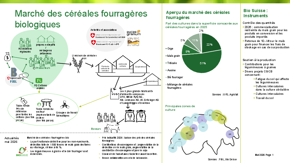 Le marché des céréales fourrageres bio en un coup d’œil