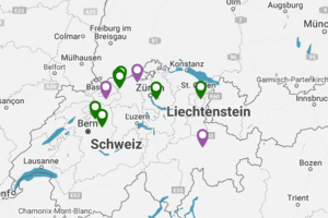 Kartenausschnitte mit Adressenpunkten in Bezug auf Hoftötung