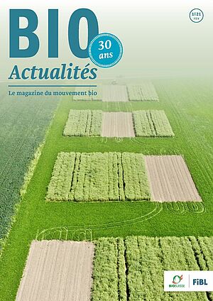 Page de couverture du Bioactualités 1/2021: Des champs pour la recherche