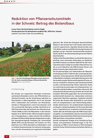 [Translate to Französisch:] Titelseite des Artikels in der Agrarforschung Schweiz