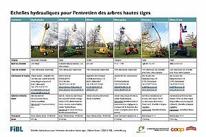 Première page du flyer: liste des fournisseurs d'echelles