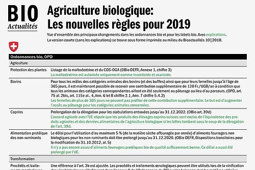page de couverture des "Nouvelles règles pour 2019"