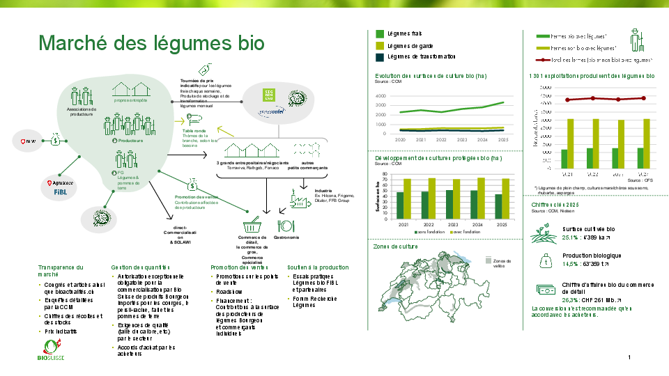 Le marché des légumes bio en un coup d’œil