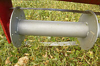 Détail sur une lame coupante de l'écimeuse.