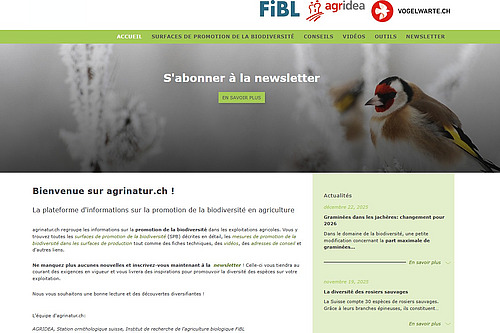 capture d'écran de la page d'accueil du site agrinatur