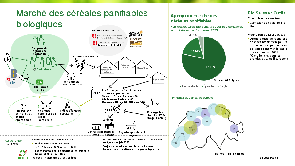 Le marché des céréales panifiables bio en un coup d’œil