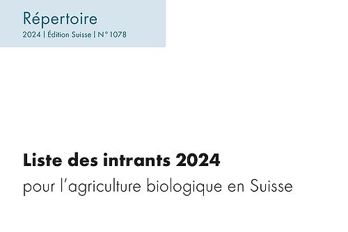 Page de couverture de la liste des intrants