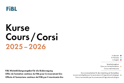 Page de couverture du calendrier des cours.