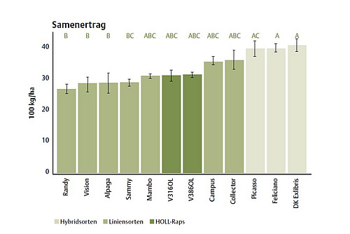 Un graphique avec des colonnes de différentes nuances de vert. 