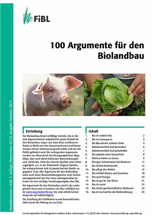 [Translate to Französisch:] Titelseite der «100 Argumente»