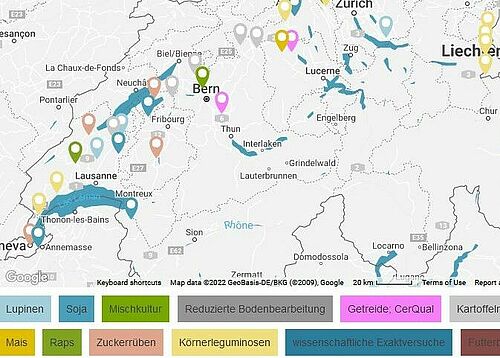 [Translate to Französisch:] Interaktive Karte im Bereich Ackerbau. (Screenshot: Google Maps)