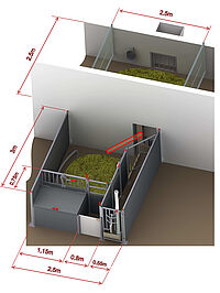 Box WelCon, esquisse avec dimensions