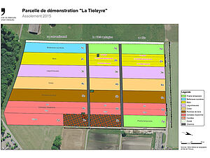 Plan de l'essai, c'est un graphique avec des bandes de différentes couleurs.