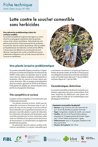 Page de couverture de la fiche technique.