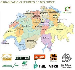 Les 32 organisations membres de Bio Suisse